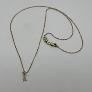14K GF Gold Filled Chain Initial "A" Necklace Dainty Minimalist 1.05g
